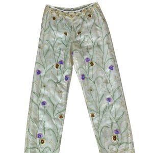 Chetta B Evening Silk Embroidered Pants